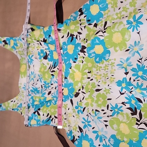 Sweet Size 8 Pistachio Green, Bright Blue and White Sleeveless Sheath Dress - Picture 6 of 11